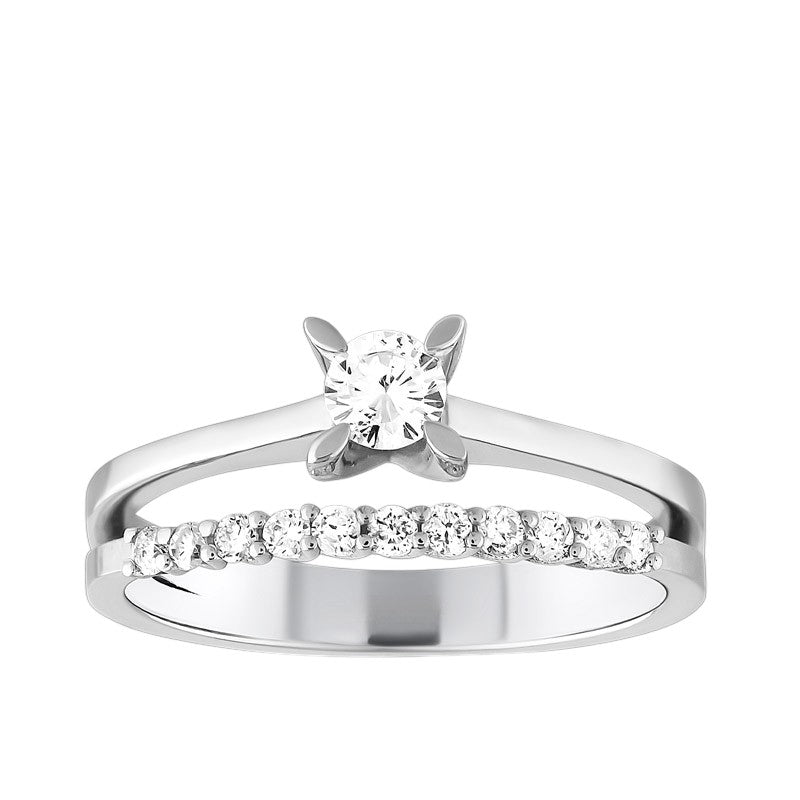 0,30 ct. Solitaire Diamond Ring w/14K Gold