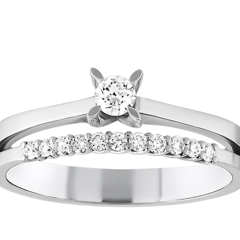 0,25 ct. Solitaire Diamond Ring w/14K Gold