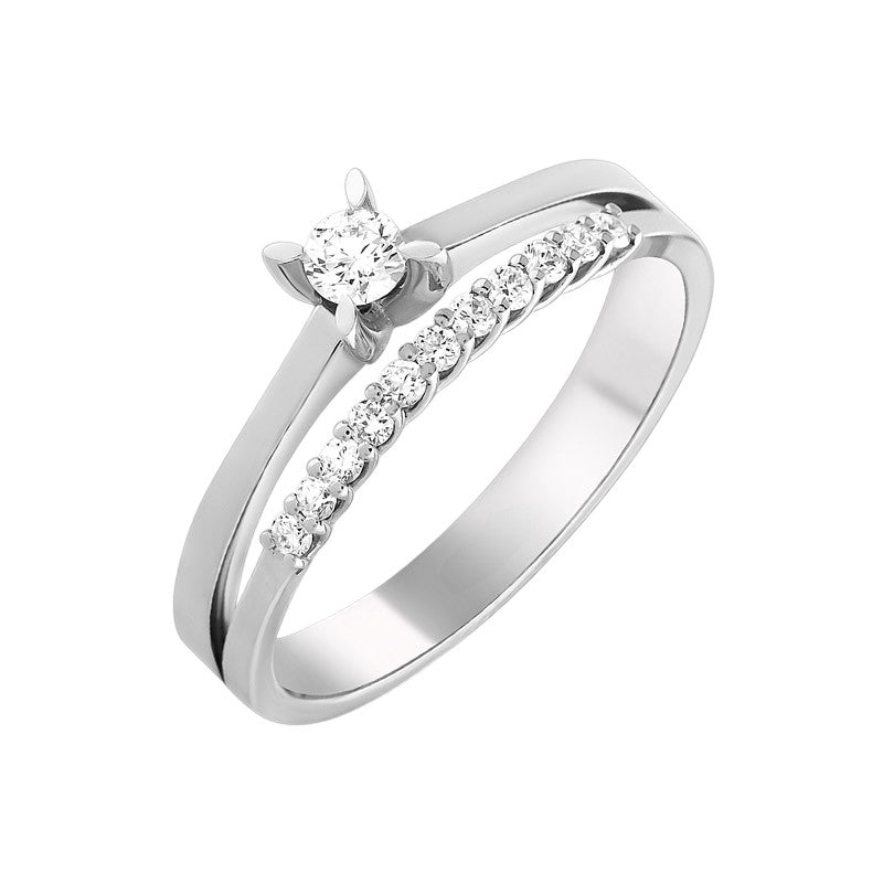 0,25 ct. Solitaire Diamond Ring w/14K Gold