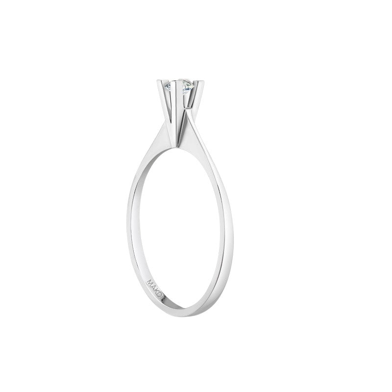 0,10 ct. Solitaire Diamond Ring w/14K Gold