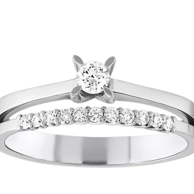 0,20 ct. Solitaire Diamond Ring w/14K Gold
