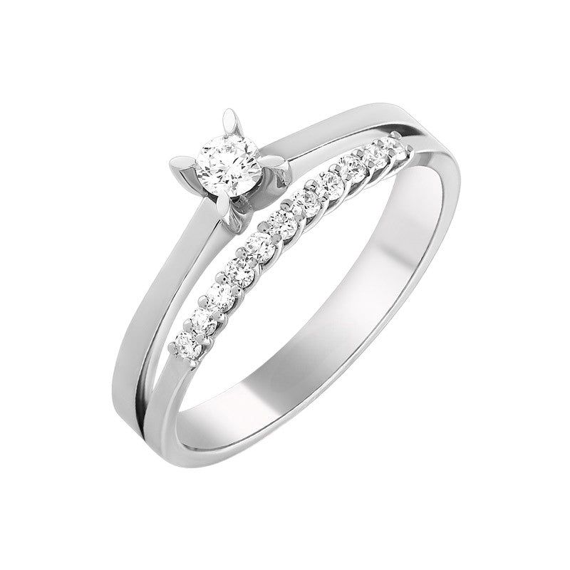 0,20 ct. Solitaire Diamond Ring w/14K Gold