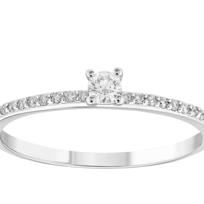 0,20 ct. Solitaire Diamond Ring w/14K Gold