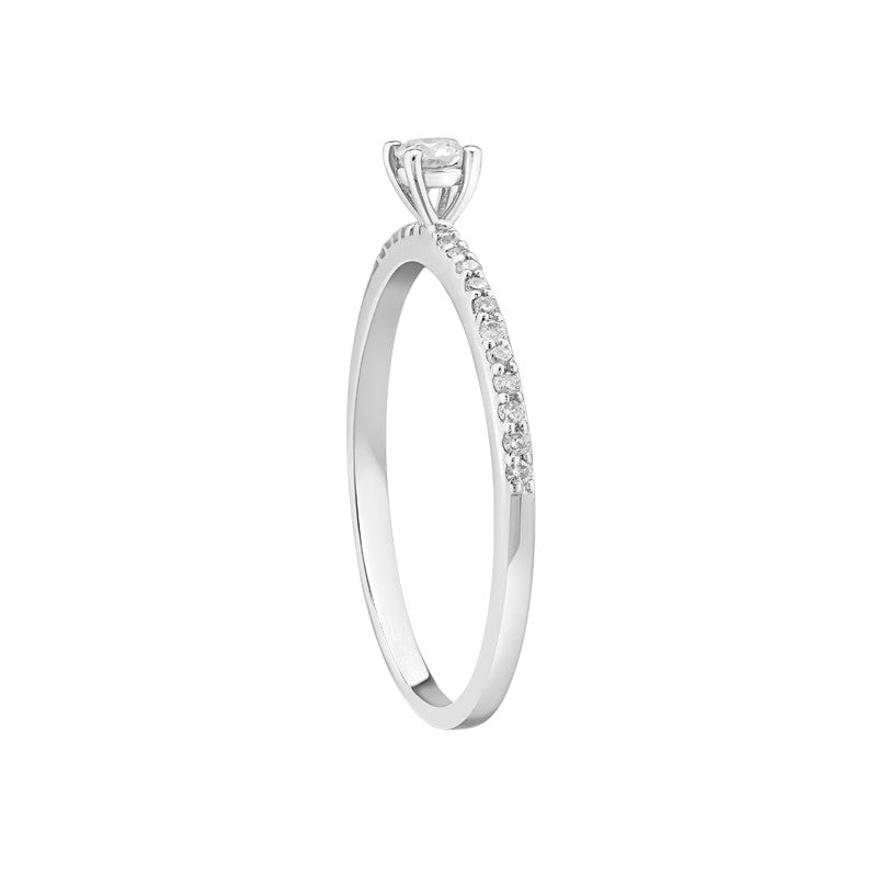 0,20 ct. Solitaire Diamond Ring w/14K Gold