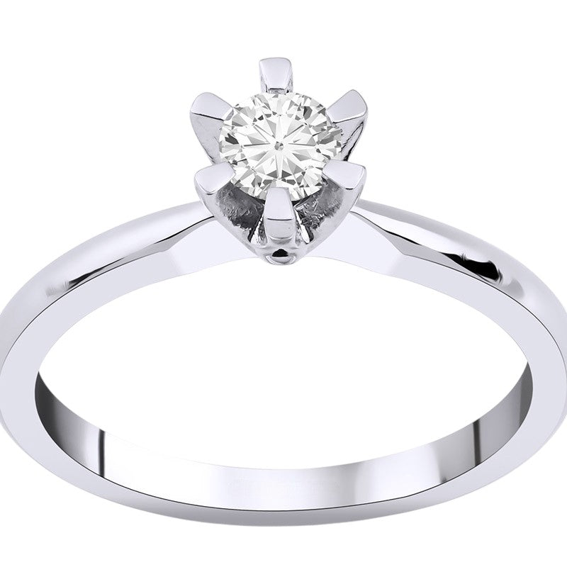 0,25 ct. Solitaire Diamond Ring w/14K Gold