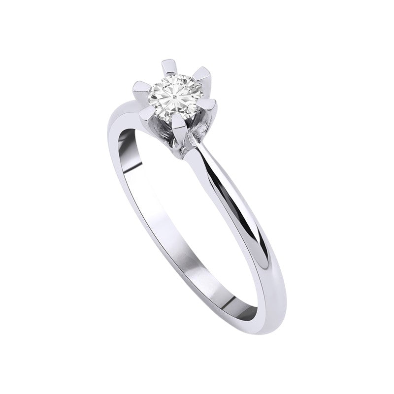 0,25 ct. Solitaire Diamond Ring w/14K Gold
