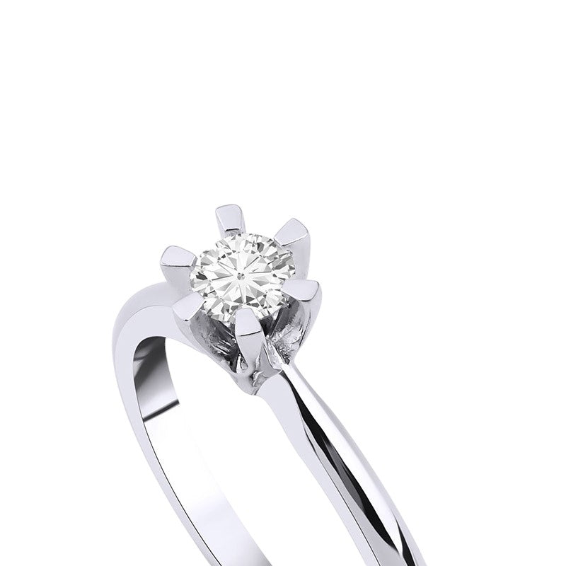 0,25 ct. Solitaire Diamond Ring w/14K Gold