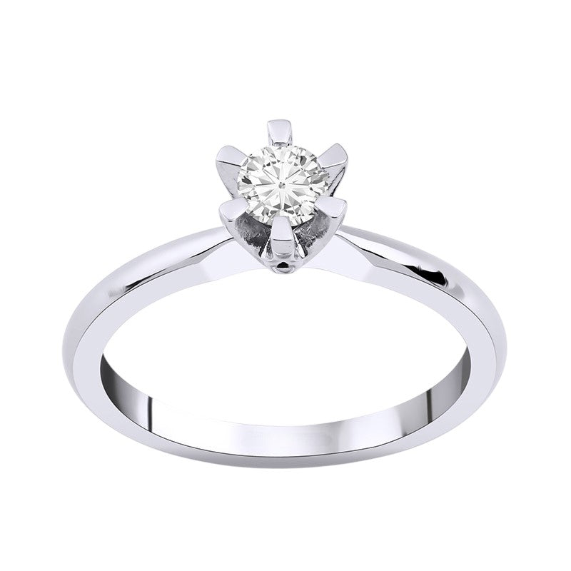 0,25 ct. Solitaire Diamond Ring w/14K Gold