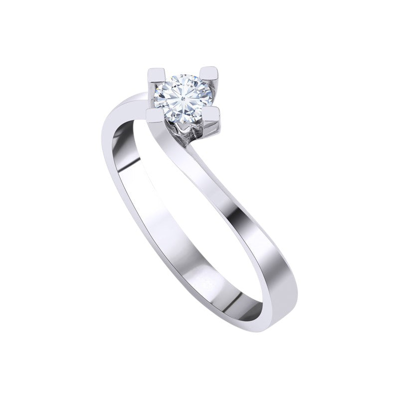 0,40 ct. Solitaire Diamond Ring w/14K Gold