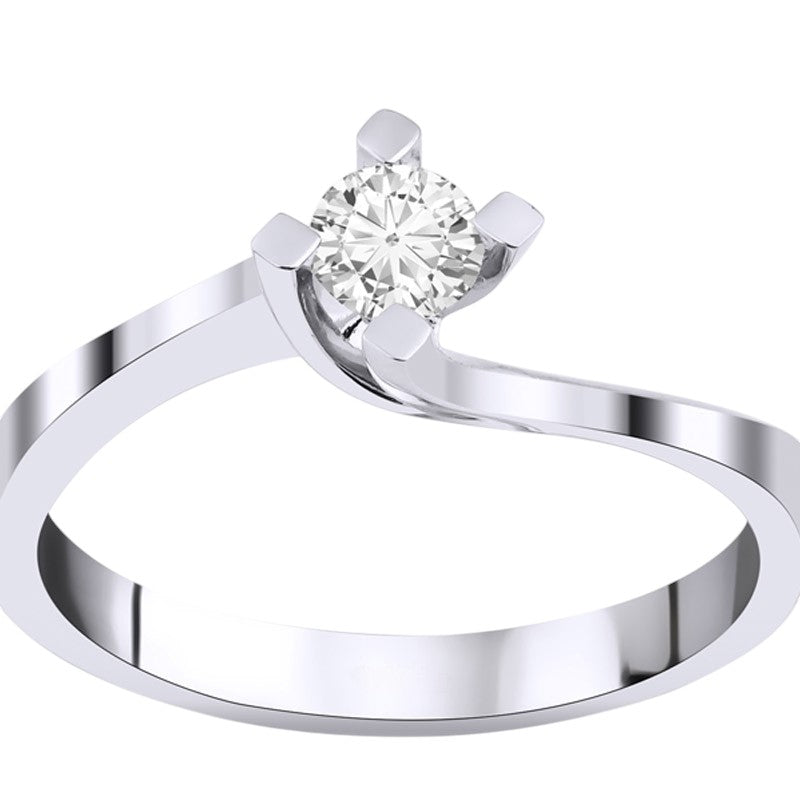 0,25 ct. Solitaire Diamond Ring w/14K Gold