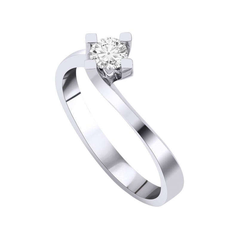 0,25 ct. Solitaire Diamond Ring w/14K Gold