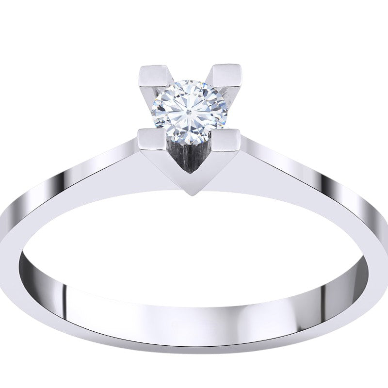 0,15 ct. Solitaire Diamond Ring w/14K Gold