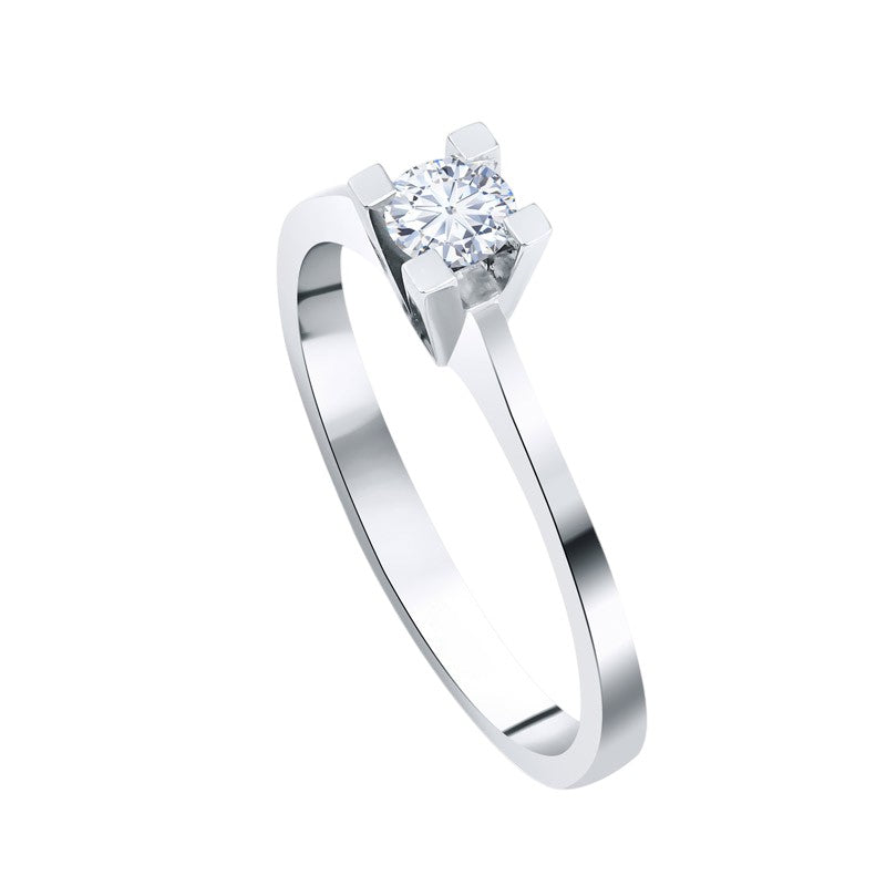 0,15 ct. Solitaire Diamond Ring w/14K Gold