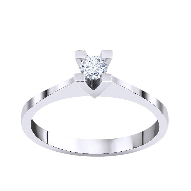 0,15 ct. Solitaire Diamond Ring w/14K Gold