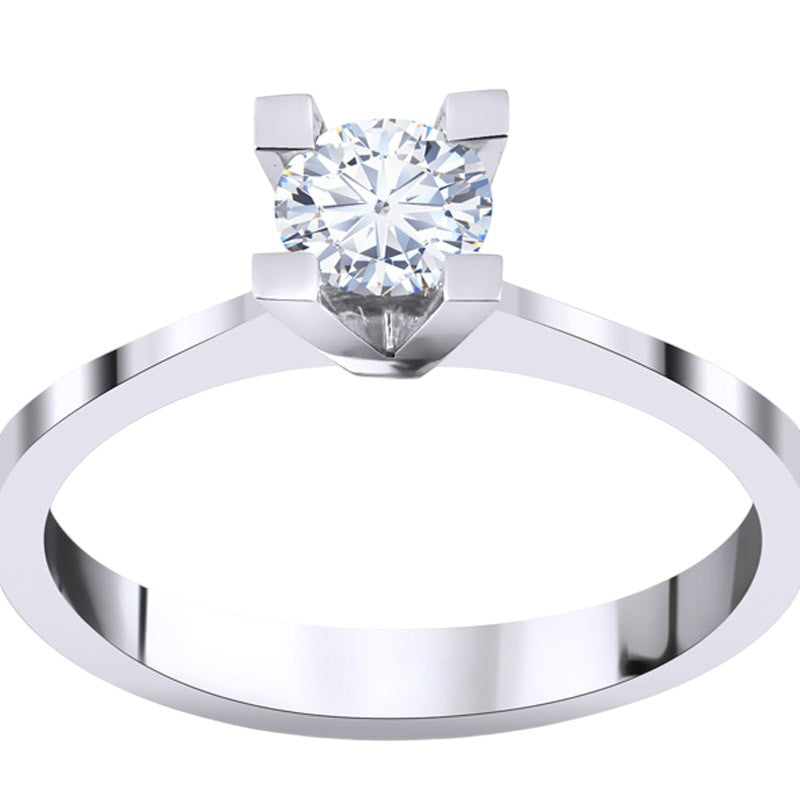 0,75 ct. Solitaire Diamond Ring w/14K Gold
