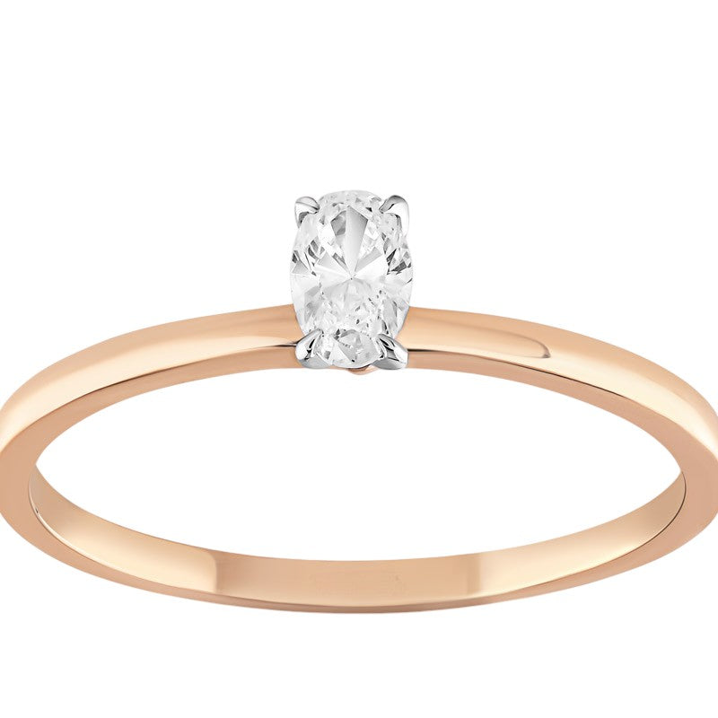 0,20 ct. Solitaire Diamond Ring w/14K Gold