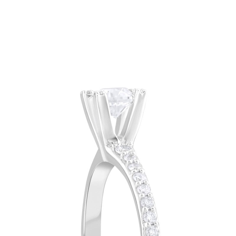 0,65 ct. Solitaire Diamond Ring w/14K Gold