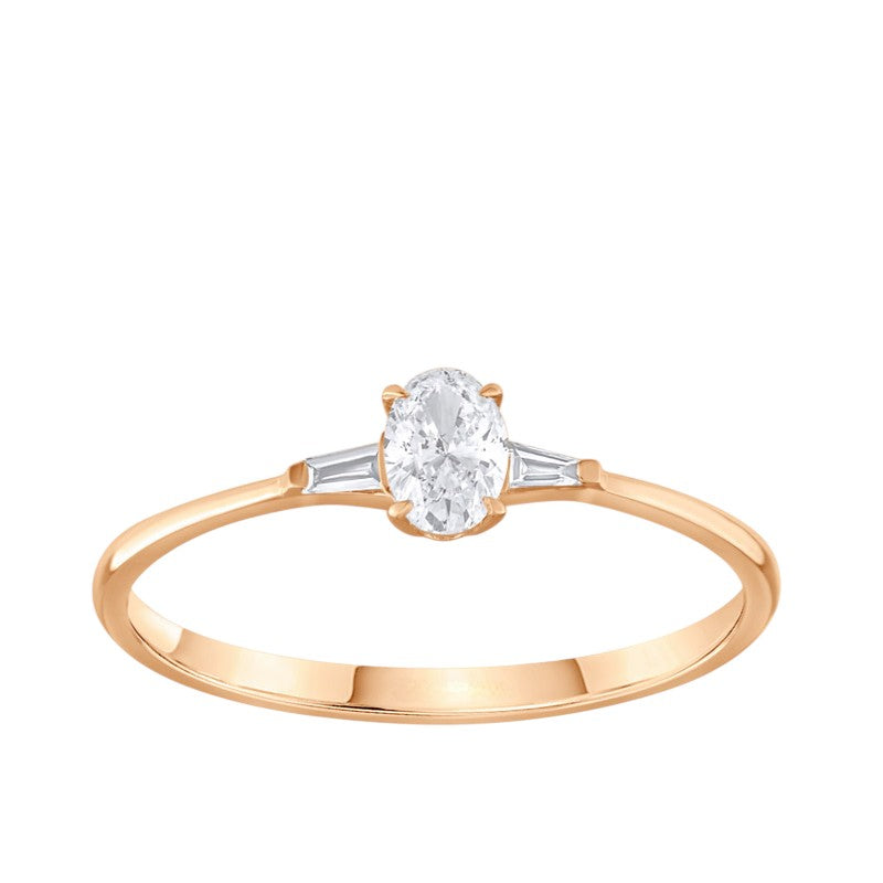 0,30 ct. Solitaire Diamond Ring w/14K Gold