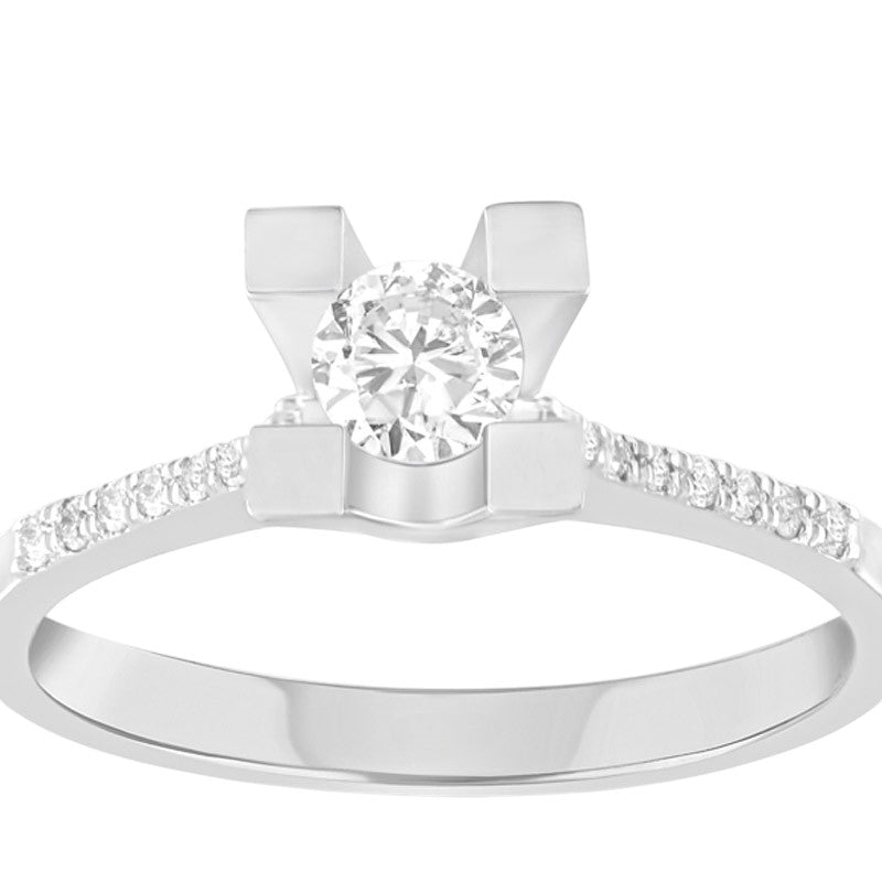 0,40 ct. Solitaire Diamond Ring w/14K Gold