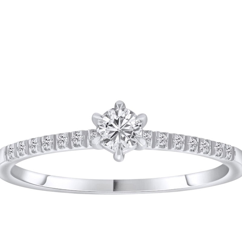 0,20 ct. Solitaire Diamond Ring w/14K Gold