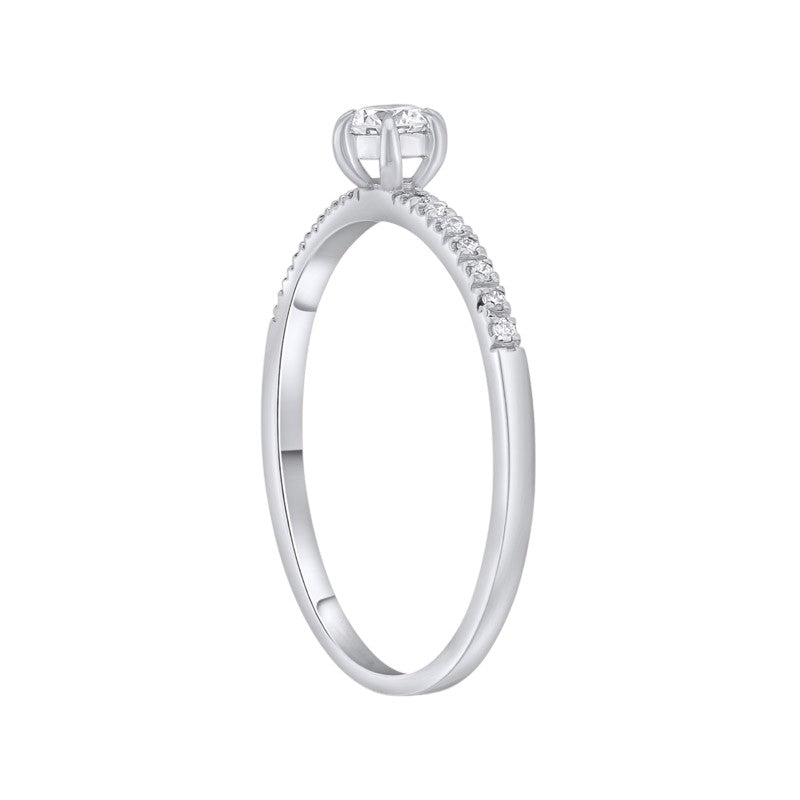 0,20 ct. Solitaire Diamond Ring w/14K Gold