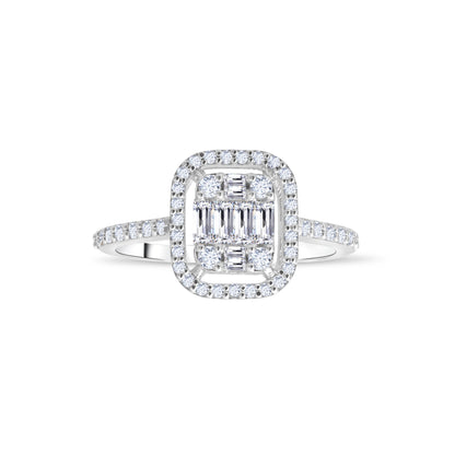 0,66 ct. Baguette Diamond Ring w/14K Gold