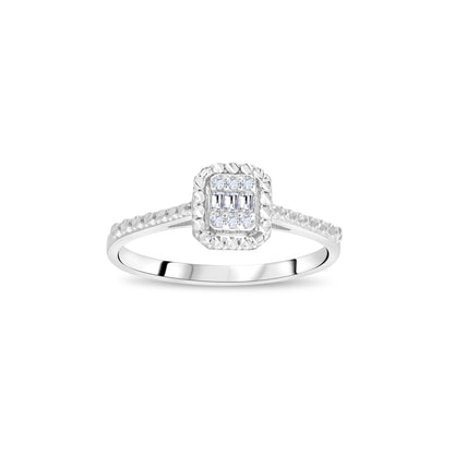 0,07 ct. Baguette Diamond Ring w/14K Gold