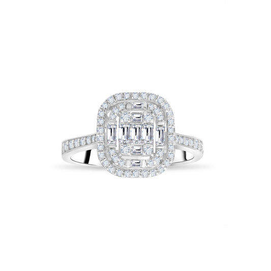 0,67 ct. Baguette Diamond Ring w/14K Gold