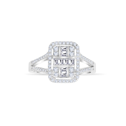 0,63 ct. Baguette Diamond Ring w/14K Gold