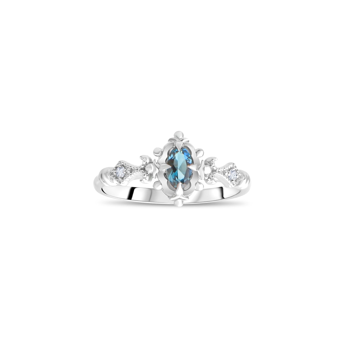 0,02 ct. Baguette Diamond Ring w/14K Gold