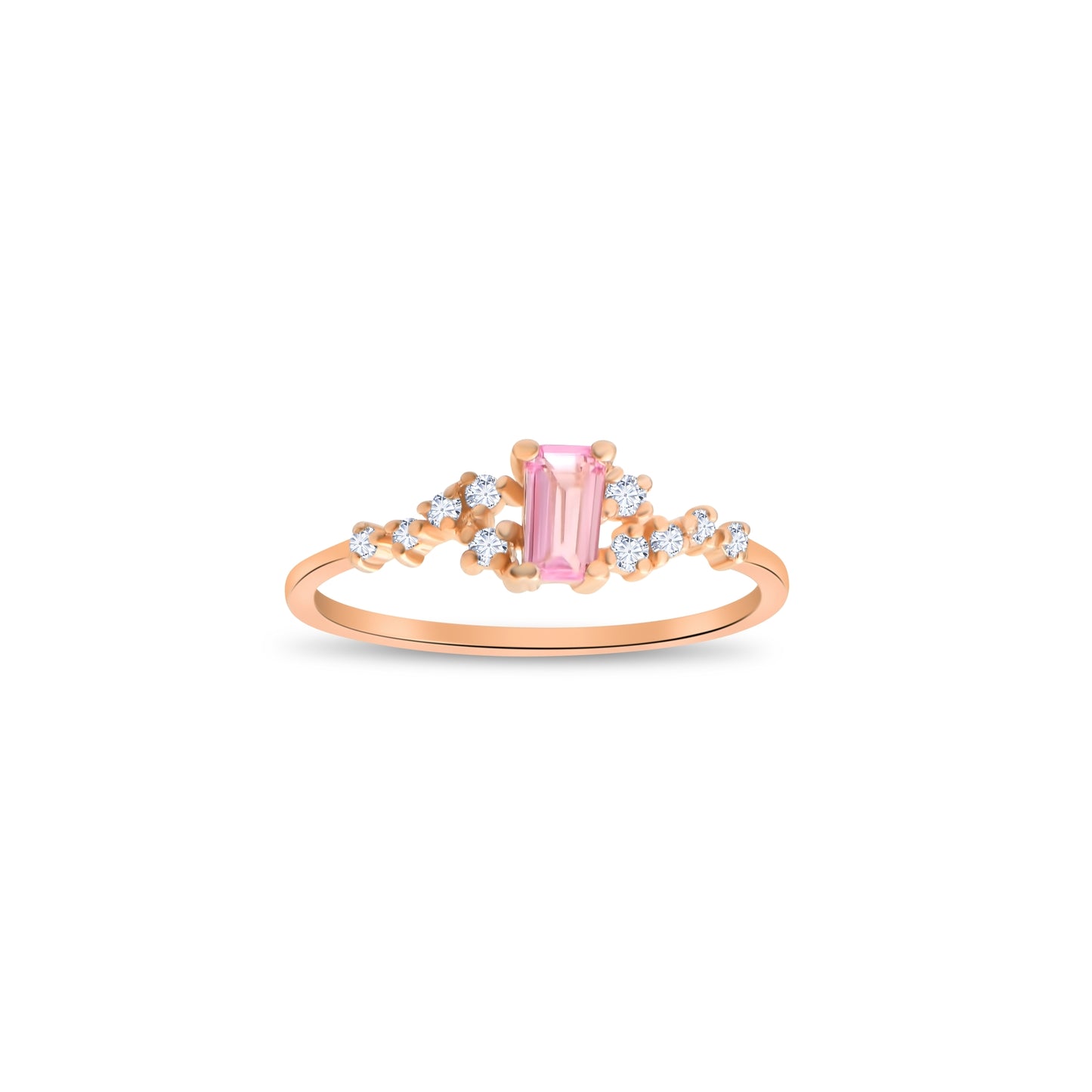 0,11 ct. Baguette Diamond Ring w/14K Gold