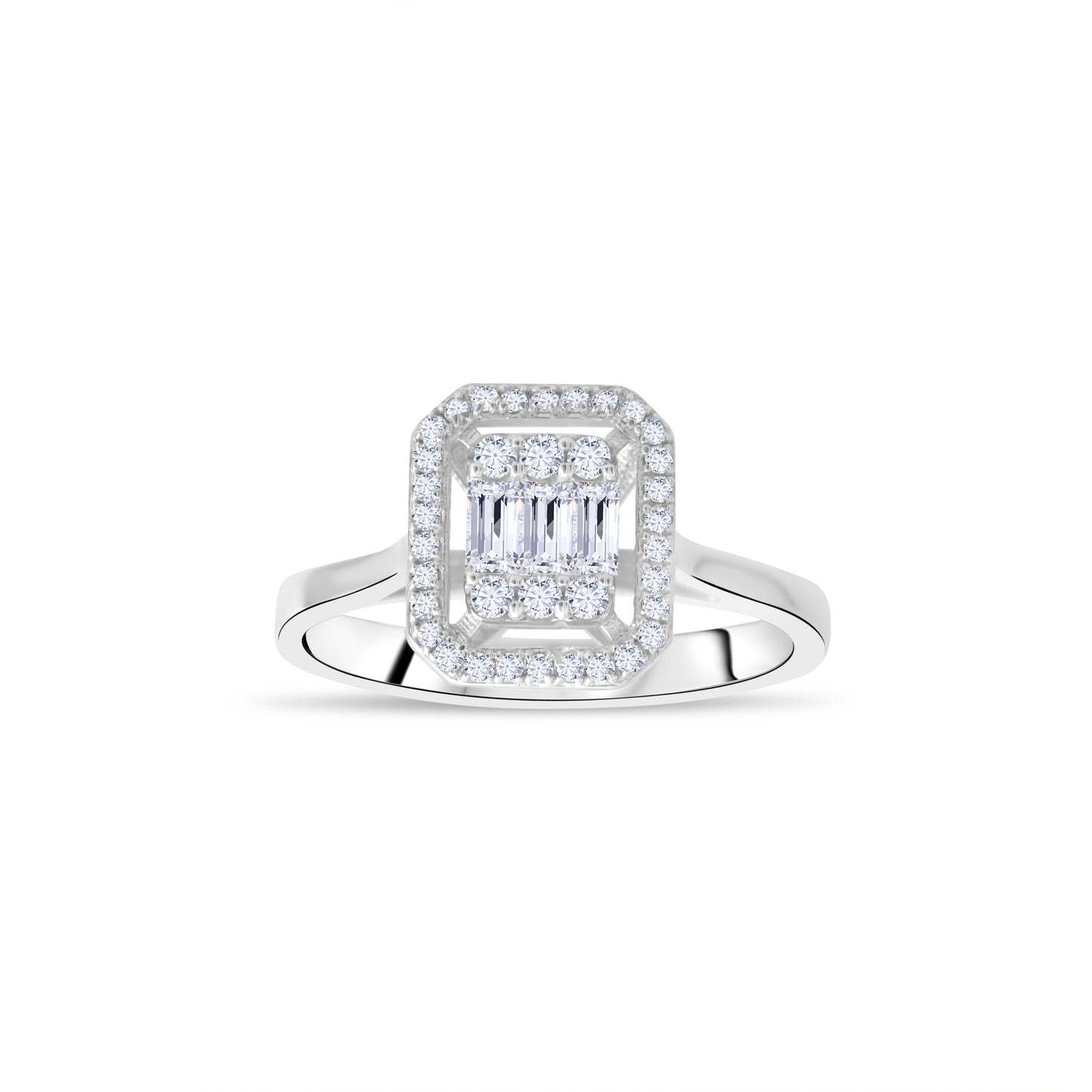 0,34 ct. Baguette Diamond Ring w/14K Gold