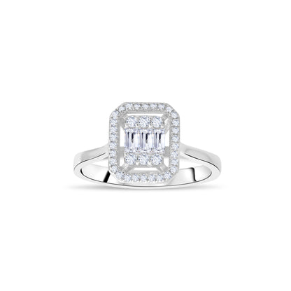 0,34 ct. Baguette Diamond Ring w/14K Gold
