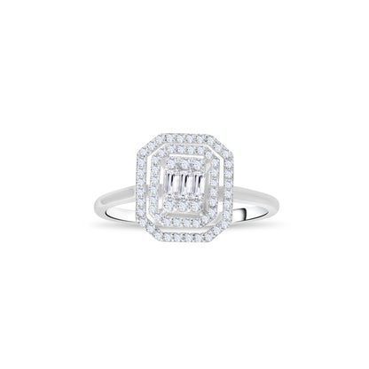 0,36 ct. Baguette Diamond Ring w/14K Gold