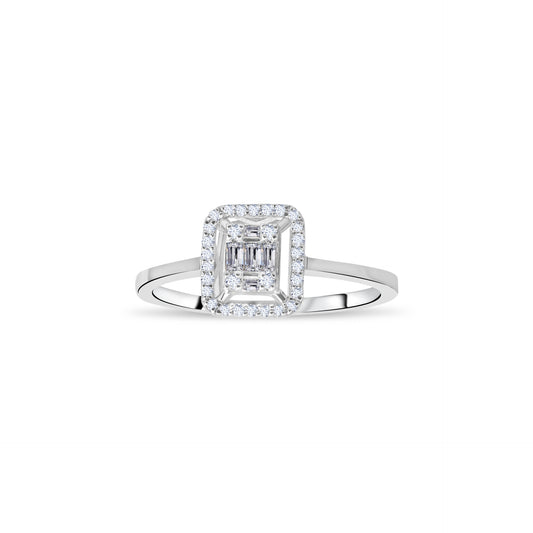 0,21 ct. Baguette Diamond Ring w/14K Gold
