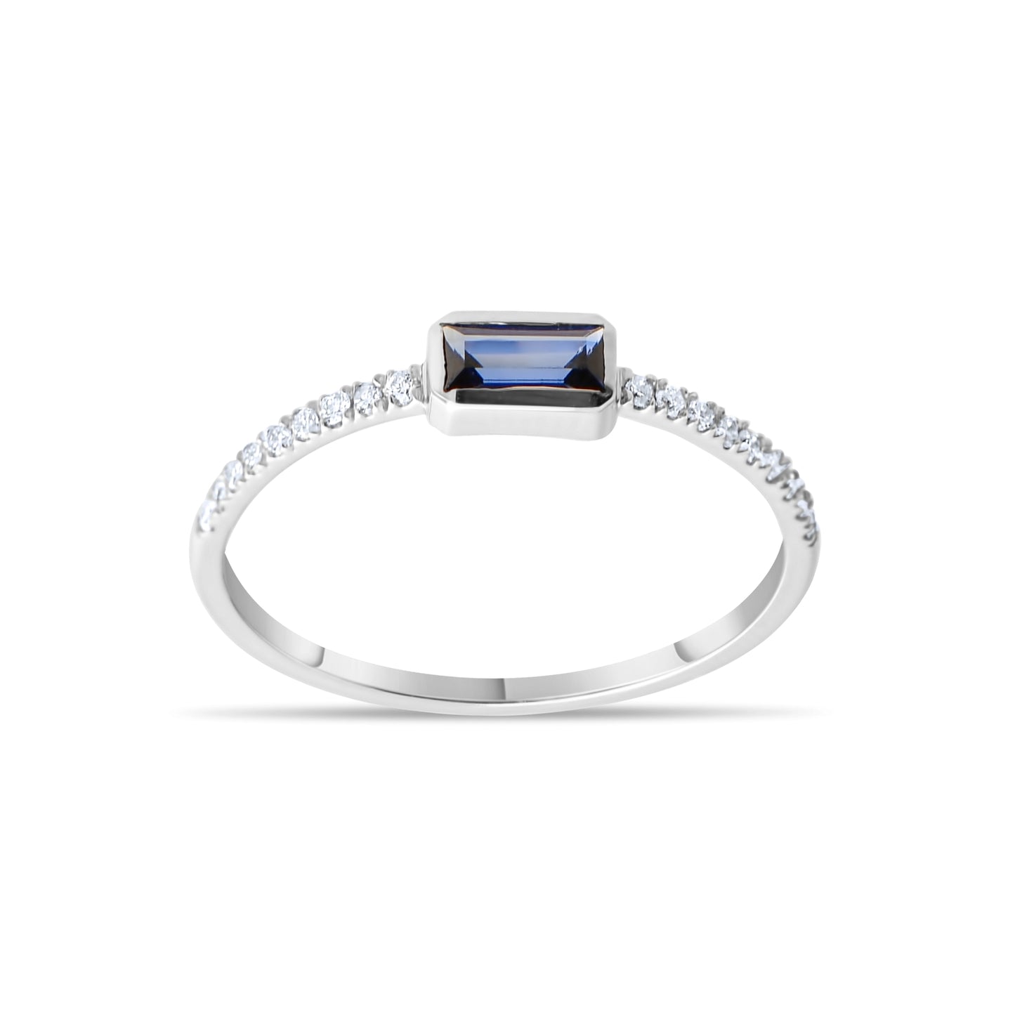 0,09 ct. Baguette Diamond Ring w/14K Gold