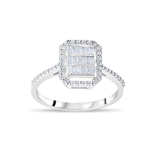 0,38 ct. Baguette Diamond Ring w/14K Gold