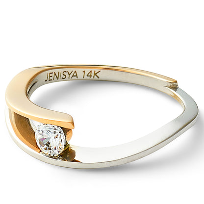 14K Gold CZ Engagement Ring