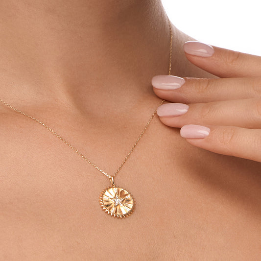 14K Star CZ Necklace