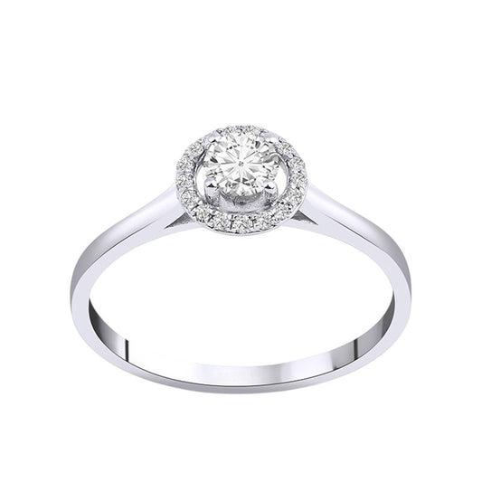 0,30 ct. Solitaire Diamond Ring w/14K Gold
