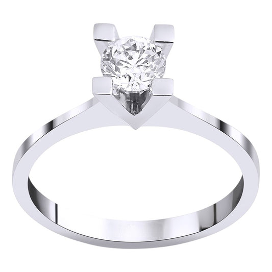 0,51 ct. Solitaire Diamond Ring w/14K Gold