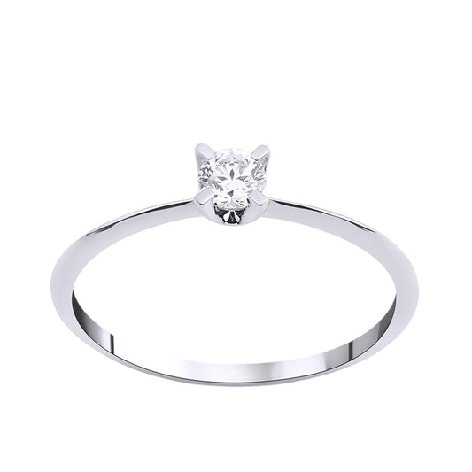 0,20 ct. Solitaire Diamond Ring w/14K Gold