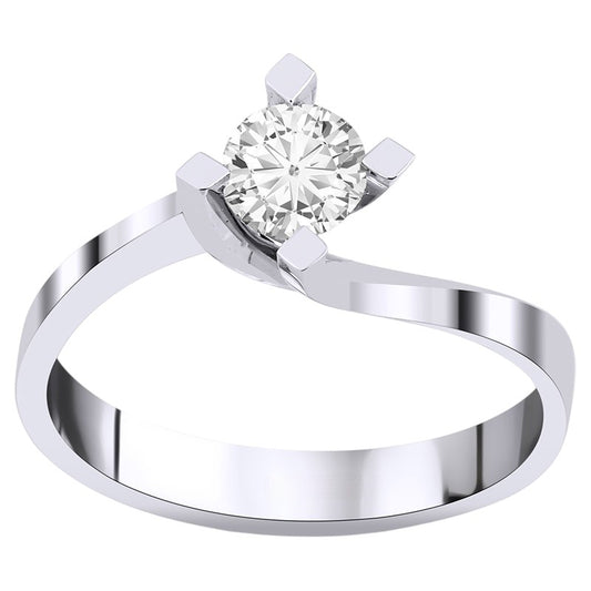 0,20 ct. Solitaire Diamond Ring w/14K Gold
