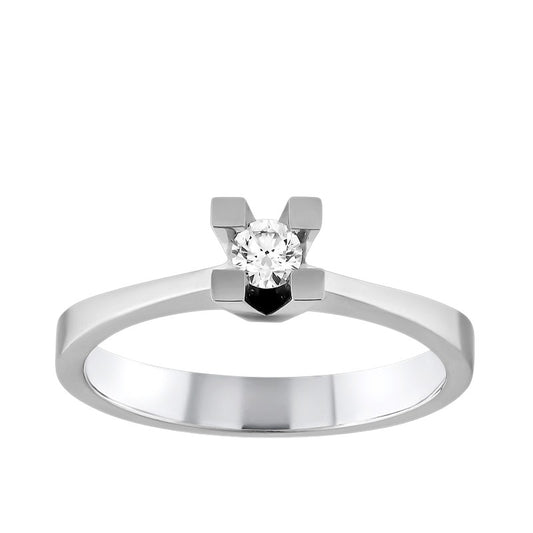 0,15 ct. Solitaire Diamond Ring w/14K Gold
