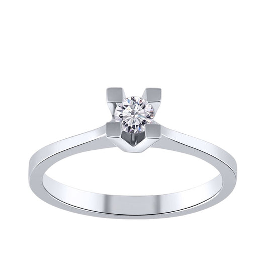0,25 ct. Solitaire Diamond Ring w/14K Gold