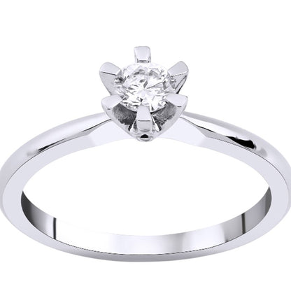 0,15 ct. Solitaire Diamond Ring w/14K Gold
