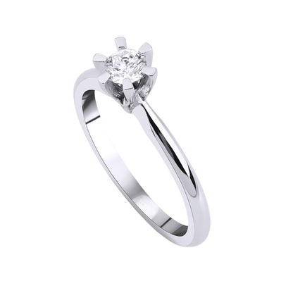 0,15 ct. Solitaire Diamond Ring w/14K Gold