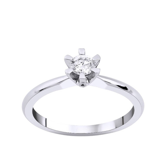 0,15 ct. Solitaire Diamond Ring w/14K Gold