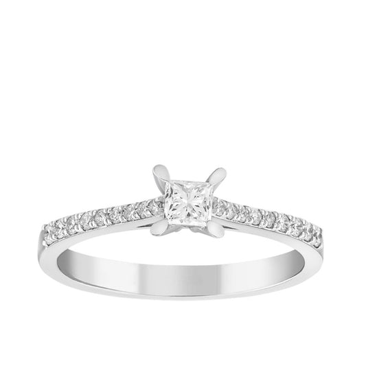 0,50 ct. Solitaire Diamond Ring w/14K Gold