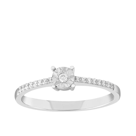 0,12 ct. Solitaire Diamond Ring w/14K Gold